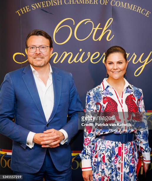 Crown Princess Victoria of Sweden and Prince Constantijn of The Netherlandsvisit the 60 years jubilee conference of the Swedish chamber of commerce...