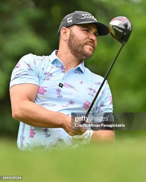 Former Major League Baseball catcher, Russell Martin takes part in the Golf Canada Foundation celebrity pro-am prior to the RBC Canadian Open at St....