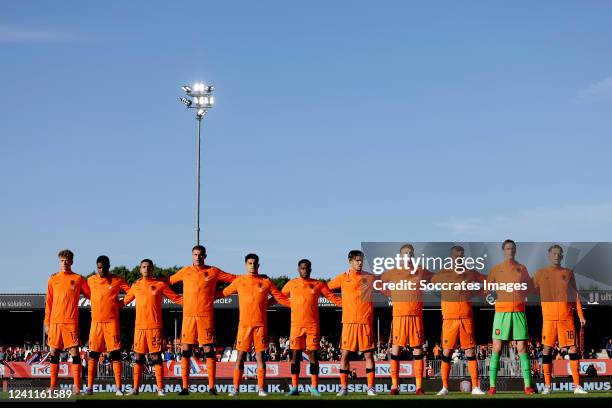 Sven Mijnans of Holland U21, Myron Boadu of Holland U21, Daniel van Kaam of Holland U21, Mickey van de Ven of Holland U21, Elayis Tavsan of Holland...