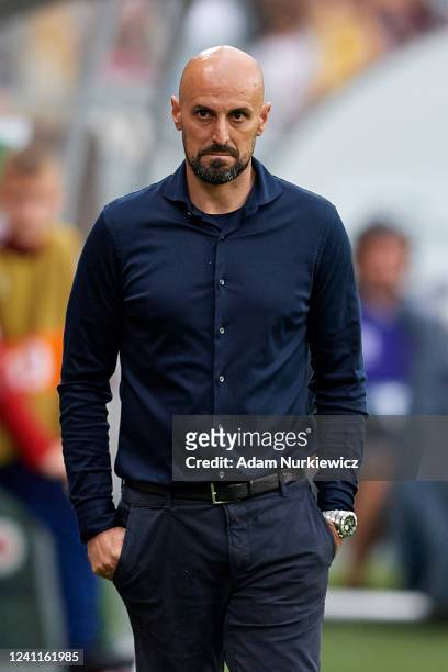 Antonio Di Salvo trainer coach of U21 Germany looks forward during the UEFA European Under-21 Championship Qualifier Group B match between Poland U21...