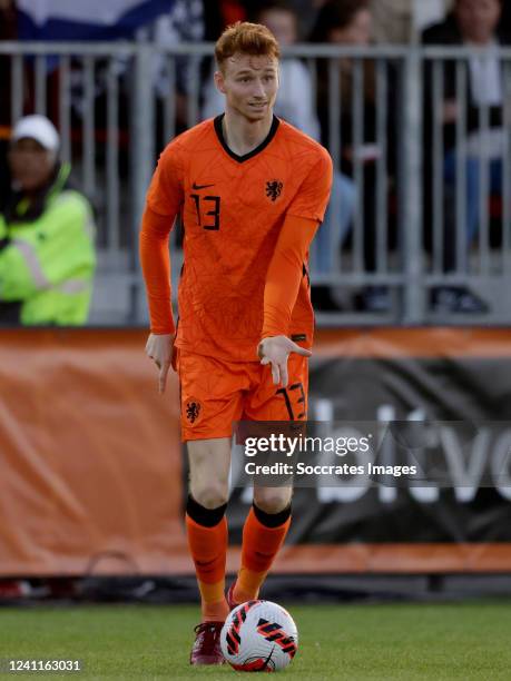 Sepp van den Berg of Holland U21 during the U21 Men match between Holland v Gibraltar at the Yanmar Stadium on June 7, 2022 in Almere Netherlands