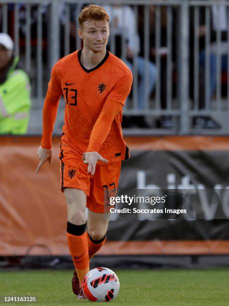 Sepp van den Berg of Holland U21 during the U21 Men match between Holland v Gibraltar at the Yanmar Stadium on June 7, 2022 in Almere Netherlands