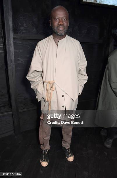 Sir David Adjaye attends a private view of the Serpentine Pavilion 2022 "Black Chapel" designed by Theaster Gates at The Serpentine Gallery on June...