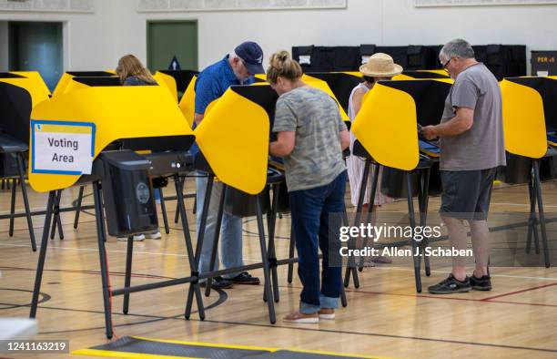 La Habra Heights, CA Voters cast their ballots in the California primary at The Park in La Habra Heights Tuesday, June 7, 2022.