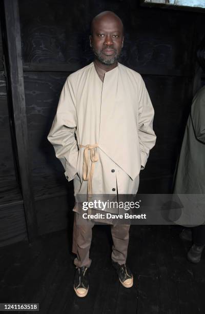 Sir David Adjaye attends a private view of the Serpentine Pavilion 2022 "Black Chapel" designed by Theaster Gates at The Serpentine Gallery on June...