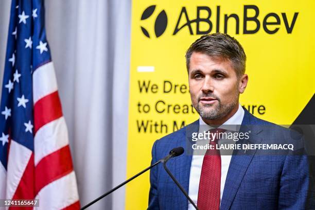 Anheuser-Busch CEO Brendan Whitworth pictured during a meeting with AB Inbev in New York, USA, during a Belgian Economic Mission to the United States...