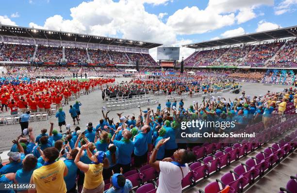 Exploria Stadium in Orlando, Florida, is filled with cheering athletes, coaches, family and fans during the opening ceremonies of the 2022 Special...