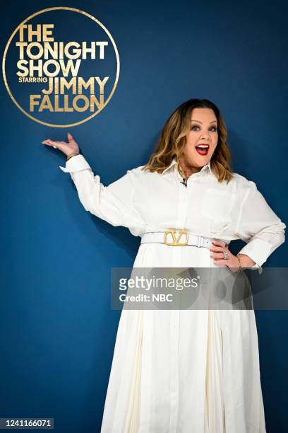 Episode 1665 -- Pictured: Actress Melissa McCarthy poses backstage on Tuesday, June 7, 2022 --