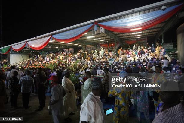Delegates gather during the primaries for the All Progressive Congress, Nigeria ruling party, to elect the party's presidential flag bearer for 2023...