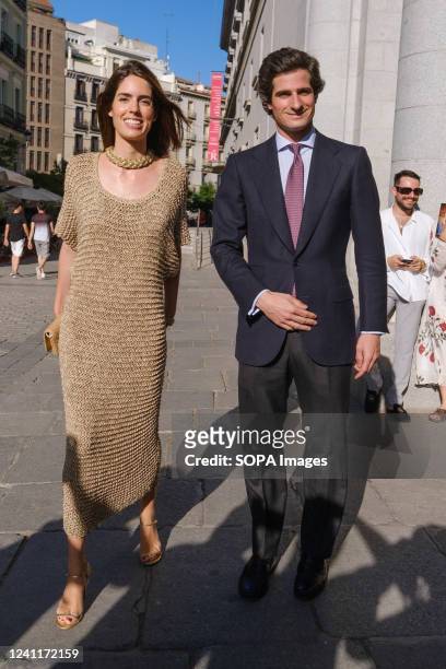 Sofía Palazuelo and Fernando Fitz-James arrive for the premiere of the opera 'Joana de Arco en la hoguera' at the Teatro Real in Madrid.