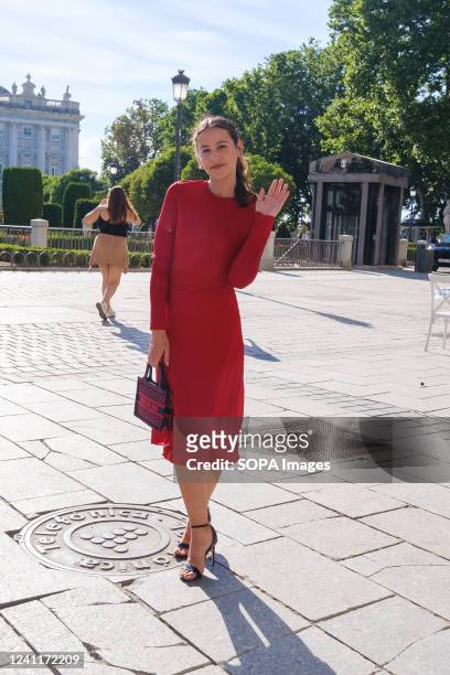 Irene Escolar arrives for the premiere of the opera 'Joana de Arco en la hoguera' at the Teatro Real in Madrid.