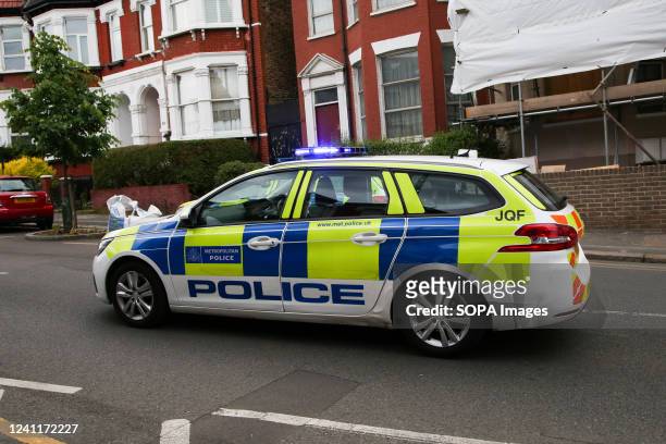Police car seen in London.
