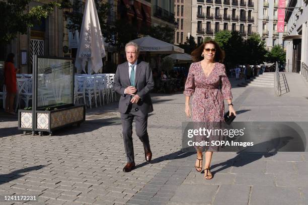 Iñaki Gabilondo and Lola Carretero arrives for the premiere of the opera 'Joana de Arco en la hoguera' at the Teatro Real in Madrid.