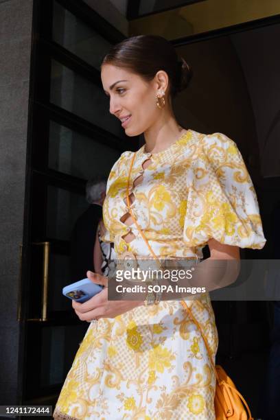 Hiba Abouk arrives for the premiere of the opera 'Joana de Arco en la hoguera' at the Teatro Real in Madrid.