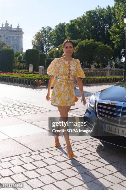 Hiba Abouk arrives for the premiere of the opera 'Joana de Arco en la hoguera' at the Teatro Real in Madrid.