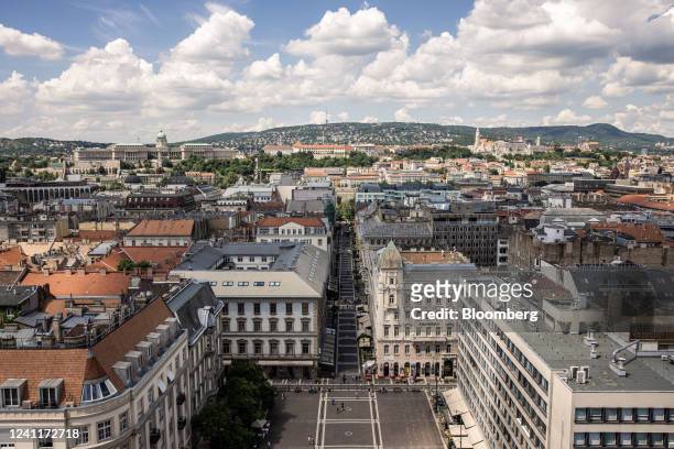Rooftops on the city skyline viewed from St. Stephen's Basilica in Budapest, Hungary, on Tuesday, June 7, 2022. Inflation in Hungary exceeded 10% for...