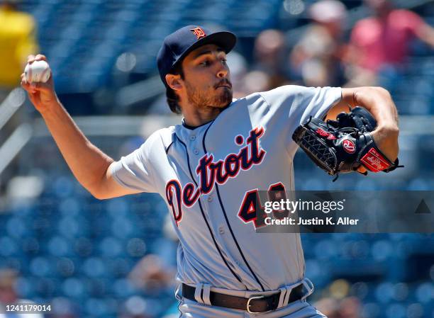 Alex Faedo of the Detroit Tigers pitches in the first inning against the Pittsburgh Pirates during inter-league play at PNC Park on June 8, 2022 in...