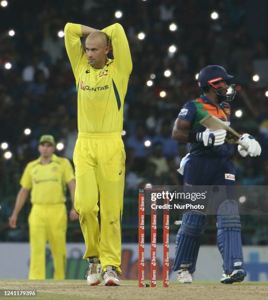 Australia's Ashton Agar during the second Twenty20 cricket match between Sri Lanka and Australia at R. Premadasa Stadium in Colombo, Sri Lanka on...