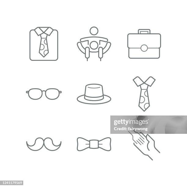 father's day line icon - child flower logo stock illustrations