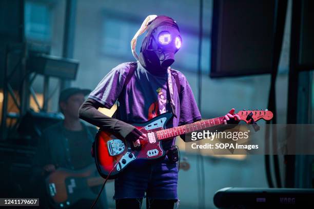Will Toledo of Car Seat Headrest wears a mask while performing during the Granfalloon festival. Granfalloon is an annual festival of arts, music, and...