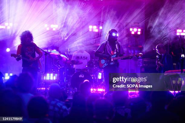 Will Toledo of Car Seat Headrest wears a mask while performing during the Granfalloon festival. Granfalloon is an annual festival of arts, music, and...