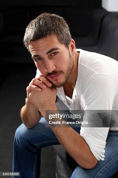 Actor Alberto Ammann from the film "Eva" poses during a portrait session at the Fendi Terrrasse during the 68th Venice Film Festival on September 8,...