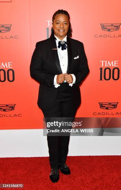 Activist Nadine Smith arrives for TIME 100 Gala at Lincoln Center in New York, June 8, 2022.