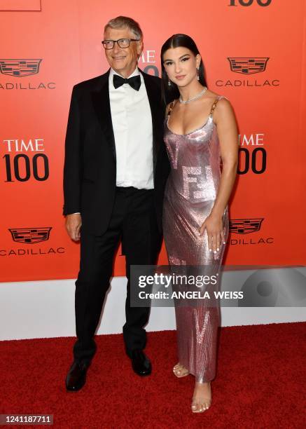 Businessman Bill Gates and his daughter Phoebe arrive for TIME 100 Gala at Lincoln Center in New York, June 8, 2022.