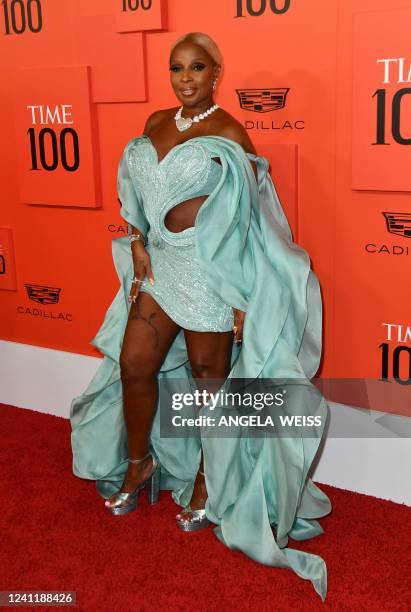 Singer-songwriter Mary J. Blige arrives for TIME 100 Gala at Lincoln Center in New York, June 8, 2022.