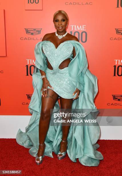 Singer-songwriter Mary J. Blige arrives for TIME 100 Gala at Lincoln Center in New York, June 8, 2022.