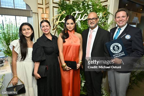 Naseera Naseer, Mercedes Acosta, Miss Universe Harnaaz Sandhu, Sudhir Gupta and Michael Empric attend Facticerie: The Factice Collection by Sudhir...