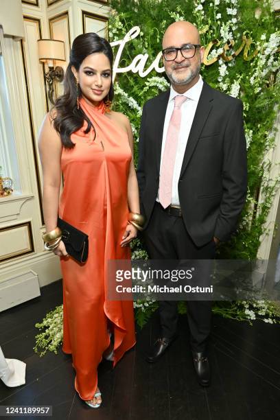 Miss Universe Harnaaz Sandhu and Sudhir Gupta attend Facticerie: The Factice Collection by Sudhir Gupta on June 8, 2022 at BG Restaurant, Bergdorf...