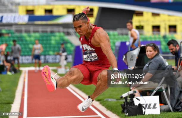 Ayden Owens-Delerme of the Arkansas Razorbacks competes in the decathlon long jump during the Division I Men's and Women's Outdoor Track & Field...