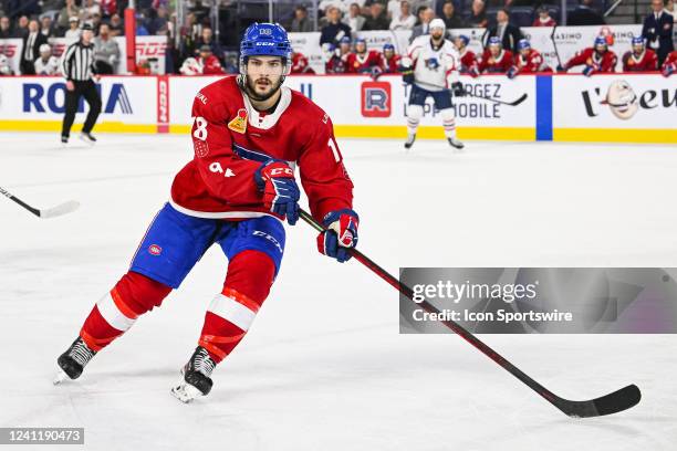 Look on Laval Rocket left wing Danick Martel during game 3 of the Calder Cup Eastern Final between the Springfield Thunderbirds versus the Laval...