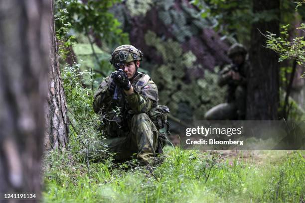 Czech Army soldier during the Combined Resolve 17 multinational training exercise, with participating forces from Belgium, Bosnia, Czech Republic,...