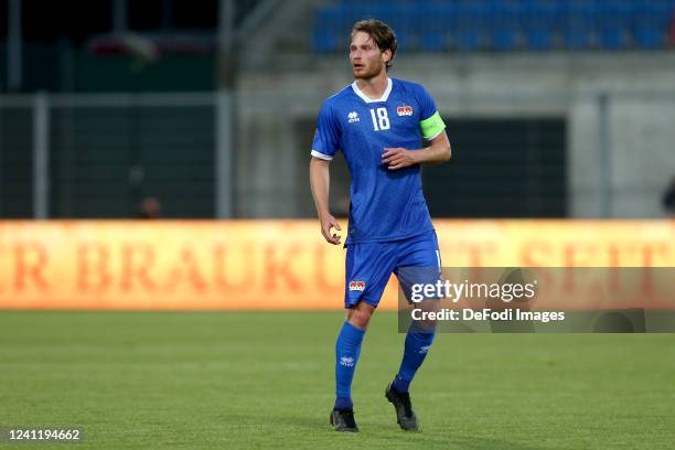 Nicolas Hasler of Liechtenstein Looks on during the UEFA Nations League League D Group 1 match between Liechtenstein and Moldova at Rheinpark Stadion...