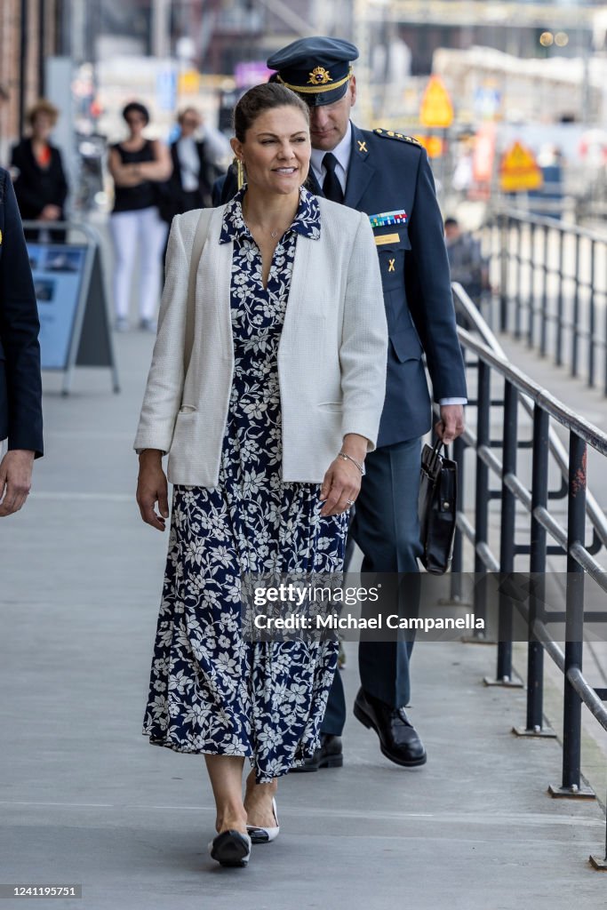 Crown Princess Victoria of Sweden Attends "Open Ship" Event