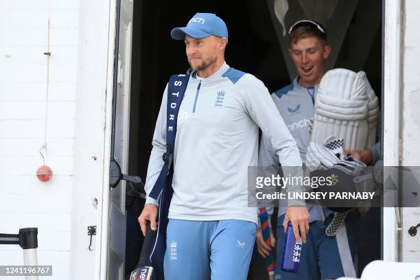 England's Joe Root arrives for a team training session ahead of the second Test cricket match between England and New Zealand at Trent Bridge in...
