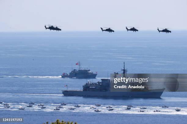 View of parade held at the end of EFES-2022 Combined Joint Actual Fire Field Exercise in Izmir, Turkiye on June 09, 2022.