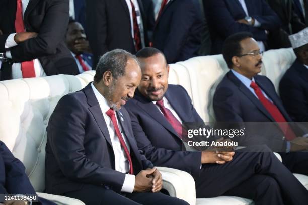 Djibouti President Ismail Omar Guelleh , Ethiopian Prime Minister Abiy Ahmed and incumbent President Mohamed Abdullahi Mohamed, also known as Farmajo...