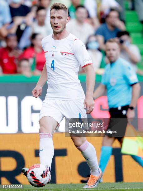 Jakub Brabec of Czech Republic during the UEFA Nations league match between Portugal v Czech Republic at the Estadio Jose Alvalade on June 9, 2022