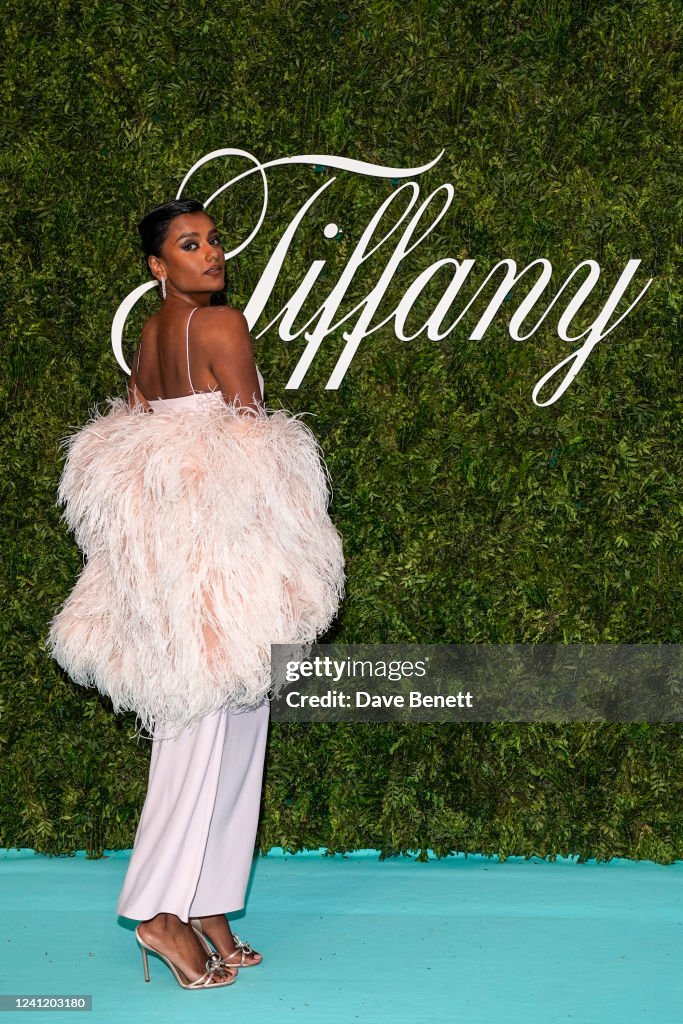 Simone Ashley attends the opening of Tiffany & Co.'s Brand Exhibition