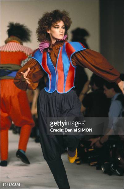 Fashion ready to wear autumn -winter in Paris, France in January, 1983 - Miake.