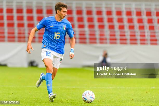 Memeh Caleb Okoli of Italy during the UEFA European Under-21 Championship Qualifier Group F match between Sweden U21 and Italy U21 at Olympia on June...