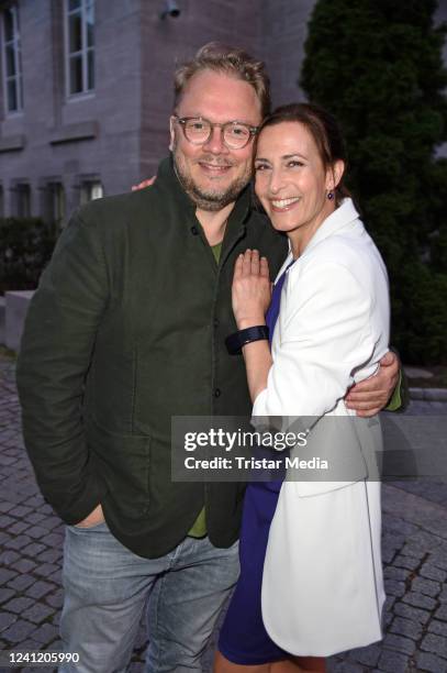 Ulrike Frank and her husband Marc Schubring attend the Launch-Party GALA bei RTL at Hotel SO/ Berlin Das Stue on June 9, 2022 in Berlin, Germany.