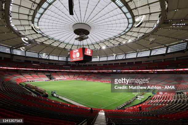 General view of the BC Place stadium home of the Vancouver Whitecaps FC prior to the Canada v Curacao CONCACAF Nations League Group C match at BC...