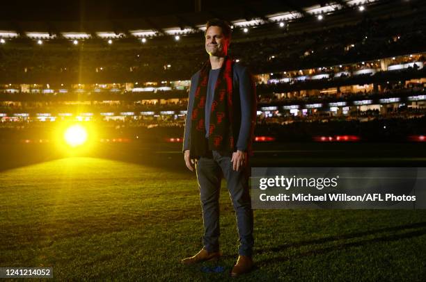 Gavin Wanganeen is seen during the 2022 AFL Round 13 match between the Essendon Bombers and the Carlton Blues at the Melbourne Cricket Ground on June...