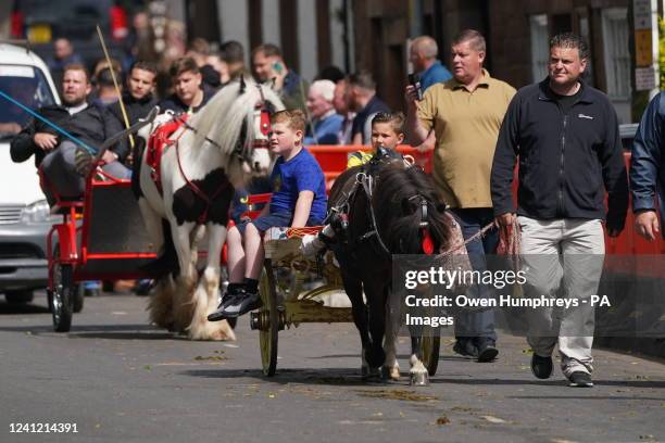 Travellers on Day 2 of the Appleby Horse Fair, the annual gathering of gypsies and travellers. Picture date: Friday June 10, 2022. Photo credit...