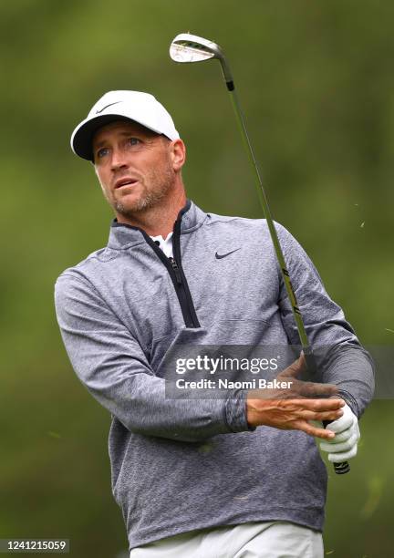 Alex Noren of Sweden plays his second shot at the 15th hole during Day Two of the Volvo Car Scandinavian Mixed Hosted by Henrik & Annika at Halmstad...