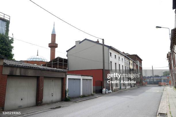 The mosque is temporarily closed after a chest containing dynamite from decades ago was found next to it in Charleroi, Belgium on June 10, 2022. It...